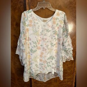Italian silk floral blouse